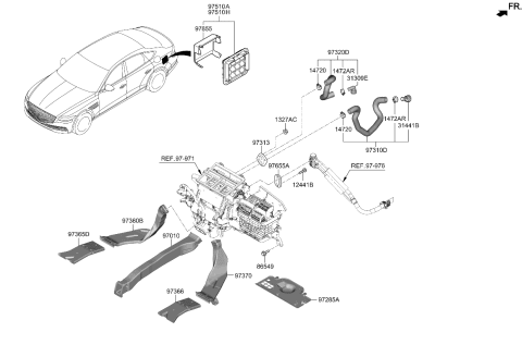 2023 Kia Sportage Hybrid Heater System-Duct & Hose Diagram
