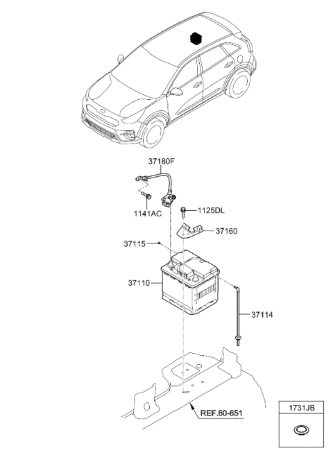 2022 Kia Niro Battery & Cable Diagram