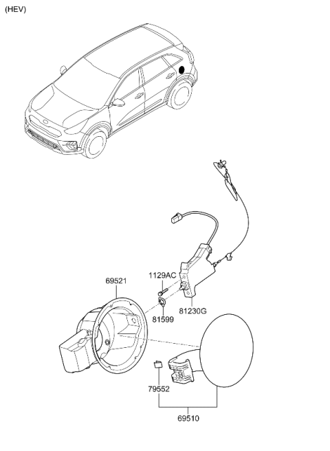 2022 Kia Niro Fuel Filler Door Diagram 1