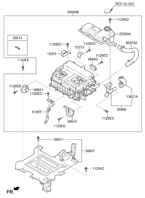 2020 Kia Niro HPCU Reservoir MODUL Diagram for 366002B190