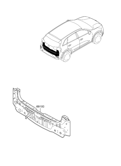 2020 Kia Niro Back Panel & Trunk Lid Diagram