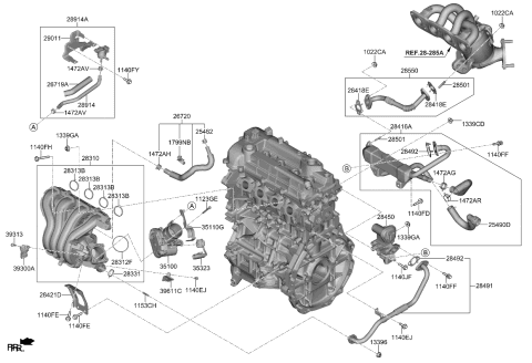 2021 Kia Niro Gasket-EGR Valve Diagram for 2849303HA0