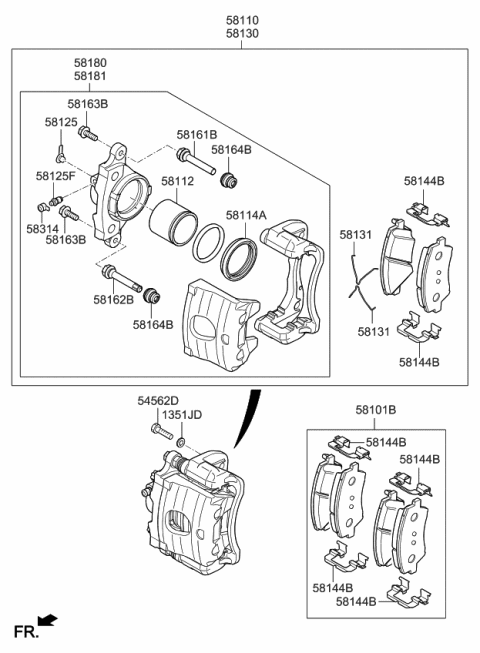 2020 Kia Niro Brake-Front Wheel Diagram