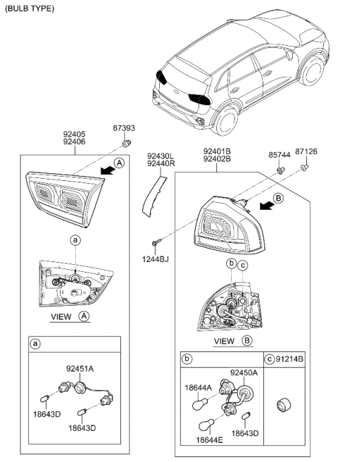 2020 Kia Niro Rear Combination Lamp Diagram 1