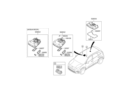 2020 Kia Niro Shade Assembly-Map RH Diagram for 92806D9000HGC