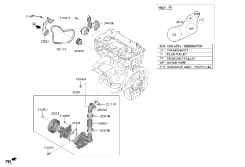 2021 Kia Niro Tensioner Assembly-Hydraulic Diagram for 2528303HA1