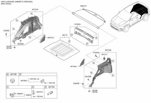 2021 Kia Niro Mat Assembly-Luggage Cover Diagram for 85710G5200WK