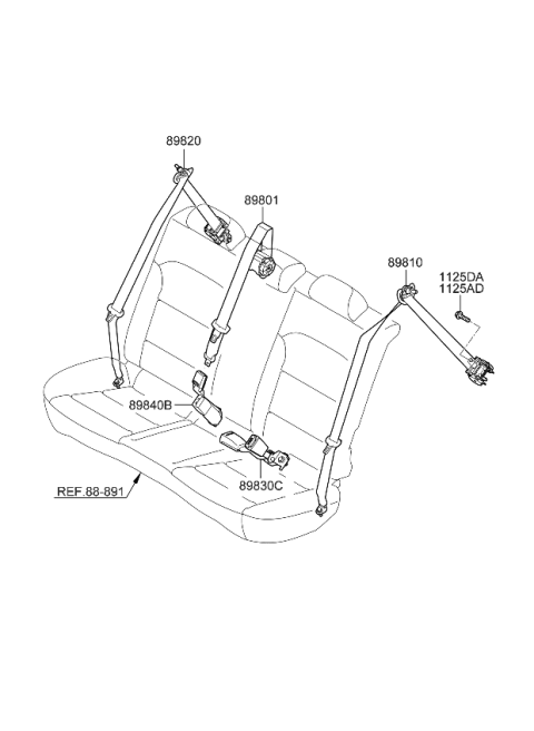 2021 Kia Niro Rear Seat Belt Diagram