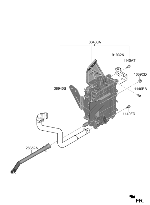 2021 Kia Niro Onboard Charger Assembly Diagram for 364002B016