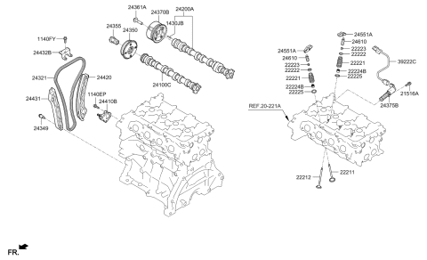 2020 Kia Niro Camshaft & Valve Diagram