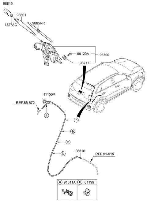2022 Kia Niro Rear Wiper & Washer Diagram