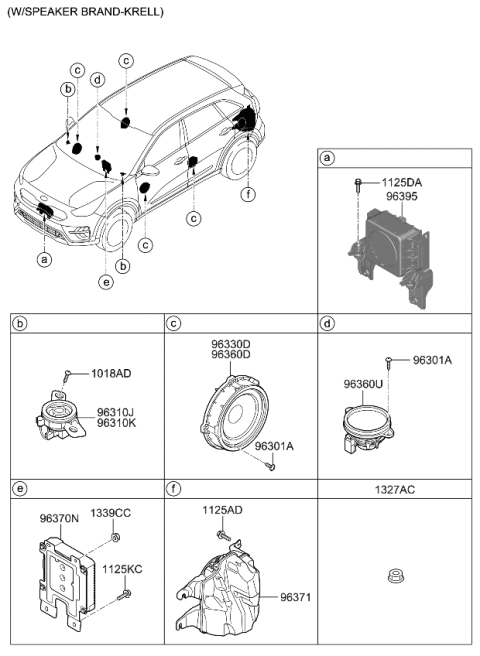 2022 Kia Niro Tweeter Speaker Assembly, Left Diagram for 96310G5100