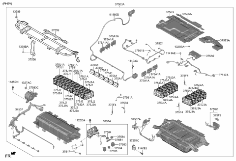 2021 Kia Niro Blower Unit Assembly-Battery Diagram for 37580G2510