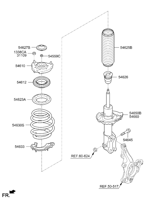 2022 Kia Niro Spring-Front Diagram for 54630G2050