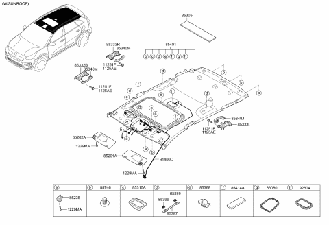2022 Kia Niro Wiring Assembly-Roof Diagram for 91810G5760