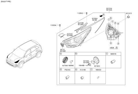 2021 Kia Niro Head Lamp Diagram 1