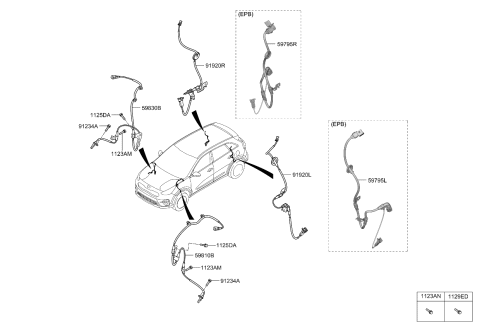 2021 Kia Niro Sensor Assembly-Front Abs L Diagram for 59810G2000
