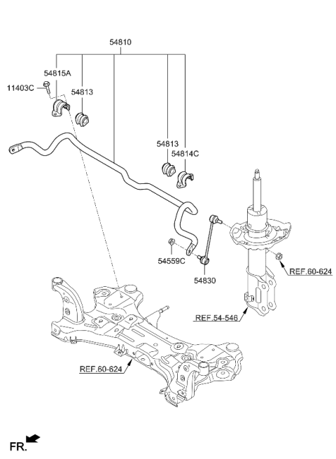 2021 Kia Niro Link-Stabilizer Diagram for 54830F2000