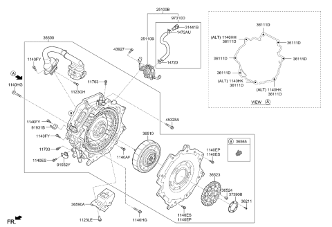 2022 Kia Niro Traction Motor & Gdu Assy Diagram