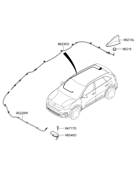 2022 Kia Niro Combination Antenna Assembly Diagram for 96210G5420ABP