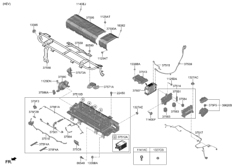 2022 Kia Niro BATTERY MODULE ASSY Diagram for 37512G5010