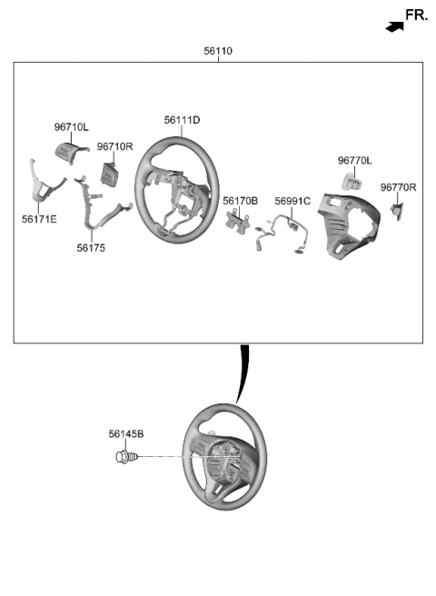 2021 Kia Niro WHEEL ASSY-STEERING Diagram for 56100G5DJ0DX4