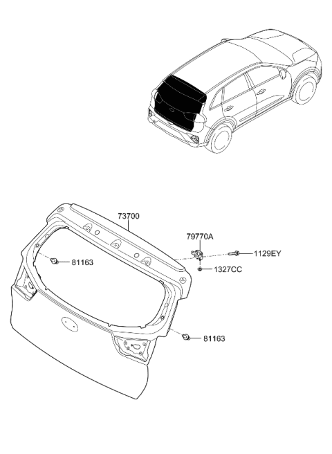 2021 Kia Niro Tail Gate Diagram