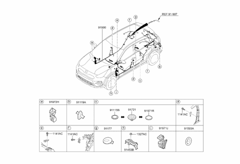 2022 Kia Niro WIRING ASSY-FLOOR Diagram for 91515G5250