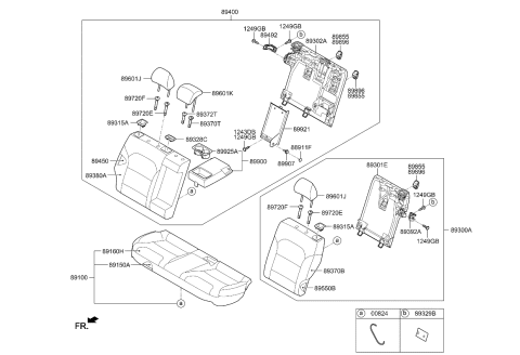 2021 Kia Niro Rear Seat Covering Assembly Diagram for 89160G5020DPW