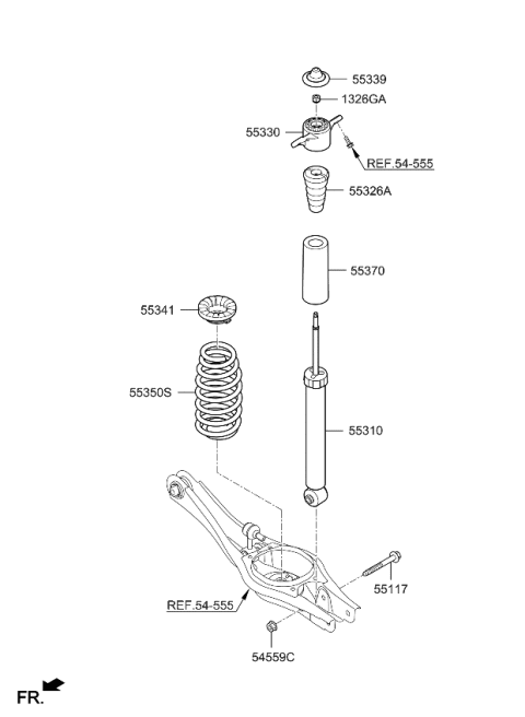 2020 Kia Niro Rear Springs Diagram for 55350G5150