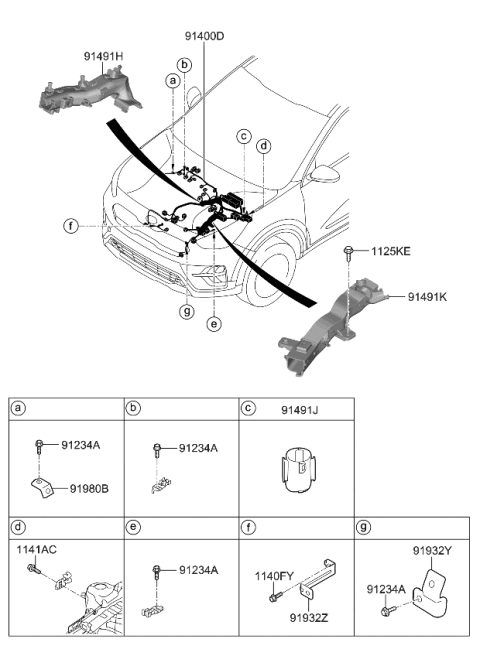 2021 Kia Niro Wiring Assembly-Control Diagram for 91405G5100
