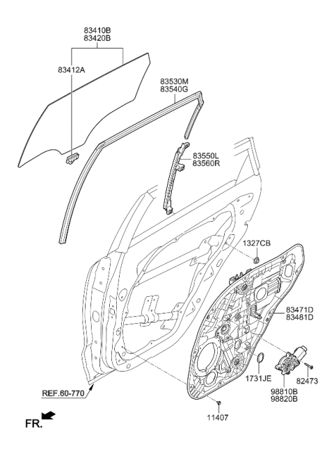 2020 Kia Niro Panel Assembly-Rear Door Diagram for 83471G5000