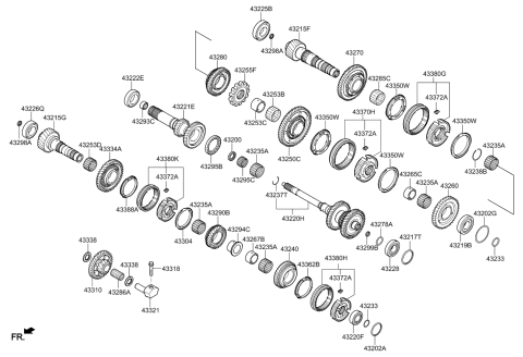 2021 Kia Niro Gear Assembly-Reverse Idler Diagram for 433102B000