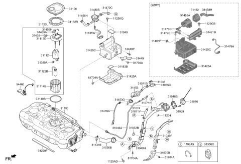 2020 Kia Niro Air Filter Diagram for 31453G2100