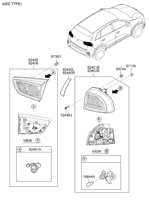2022 Kia Niro Rear Combination Lamp Diagram 2