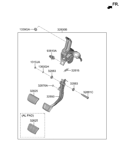 2022 Kia Niro Pedal Assembly-Brake Diagram for 32800G5200