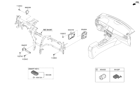 2021 Kia Niro Smart Key Fob Diagram for 95440G5010