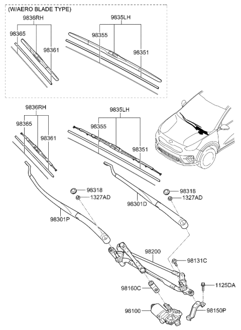 2021 Kia Niro Windshield Wiper Diagram