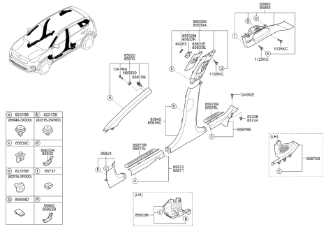 2021 Kia Niro Trim Assembly-Rear Door SCUFF Diagram for 85885G5500WK