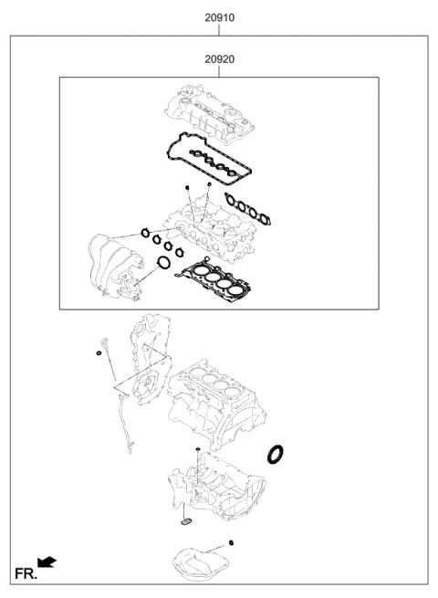 2020 Kia Niro Engine Gasket Kit Diagram