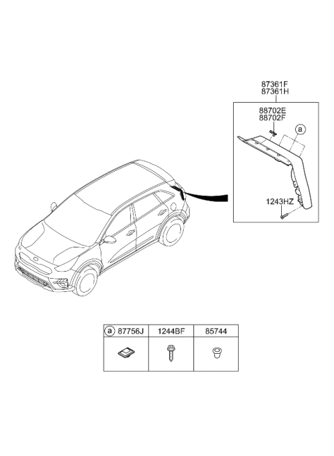 2021 Kia Niro Back Panel Moulding Diagram