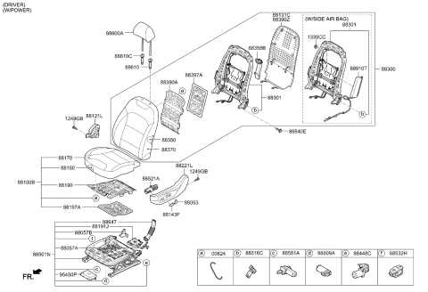 2021 Kia Niro Front Back Covering Assembly Diagram for 88360G5071DPS