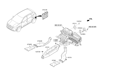 2022 Kia Niro Duct-Rear Heating Rear Diagram for 97375G5000