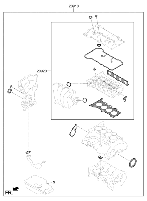 2019 Kia Forte Engine Gasket Kit Diagram 2