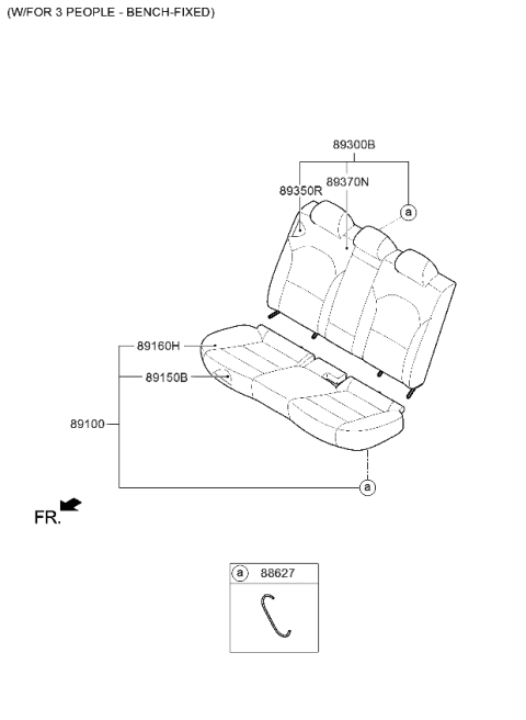 2021 Kia Forte Back Assembly-Rr Seat Diagram for 89300M7001B41