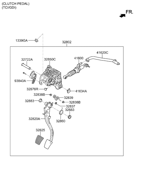 2019 Kia Forte Brake & Clutch Pedal Diagram 3