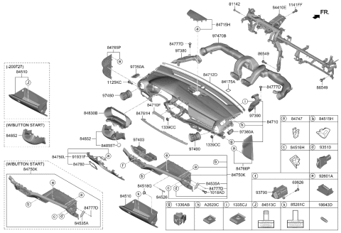 2020 Kia Forte Crash Pad Diagram