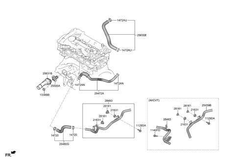 2019 Kia Forte Pipe-Heater Diagram for 254572E050