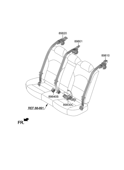 2019 Kia Forte Rear Seat Belt Diagram