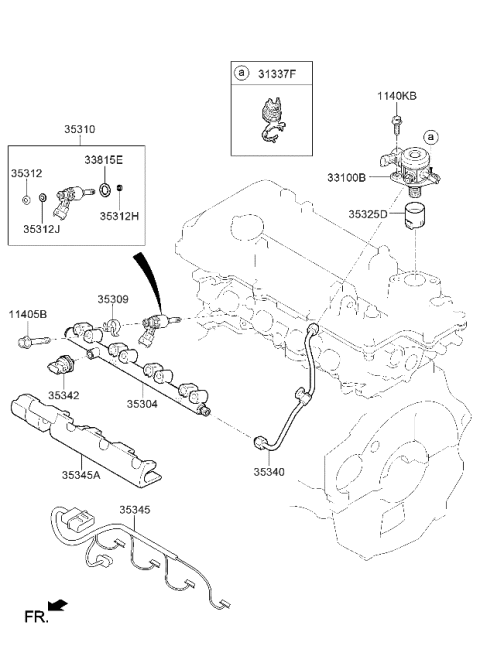 2019 Kia Forte Throttle Body & Injector Diagram 1